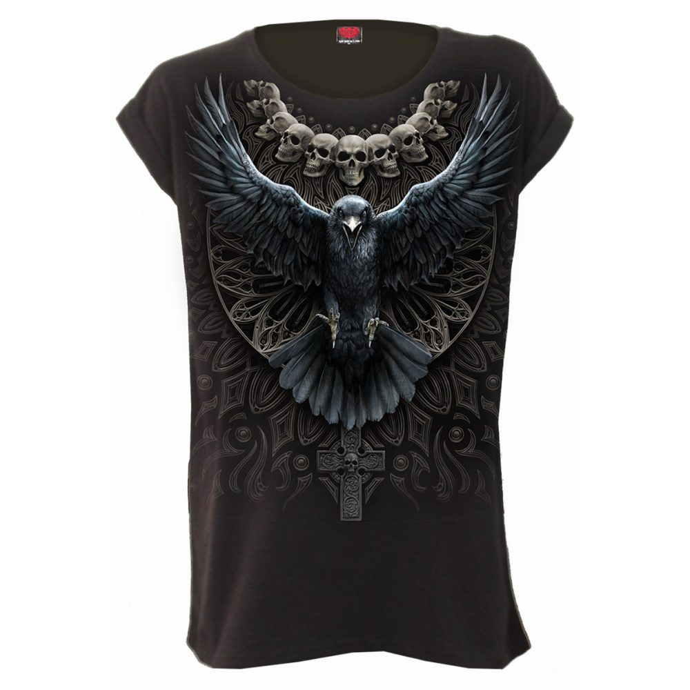 Spiral - RAVEN SKULL T-shirt Femme - Noir